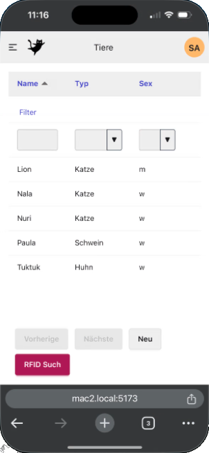 Edit directly in table